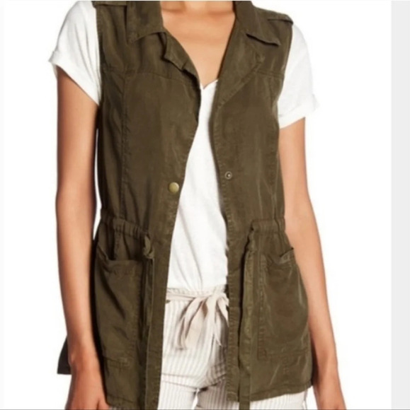 Sanctuary Anorak Women's Vest Army Green Color Sleeveless Size Small - Picture 3 of 8